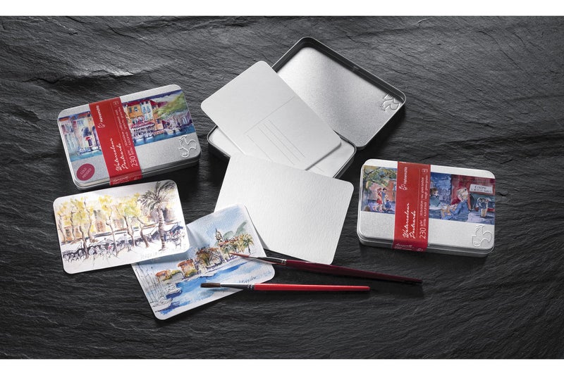 HahnemÃ¼hle Watercolor Postcard 230gsm Fine Texture Metal Case 10.5x14.8cm 30 fls - Image 2